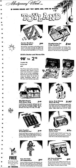 Wisconsin State Journal toy ads: 1940s